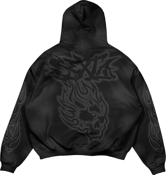 SEXTA AIRBRUSH BLACK HOODIE