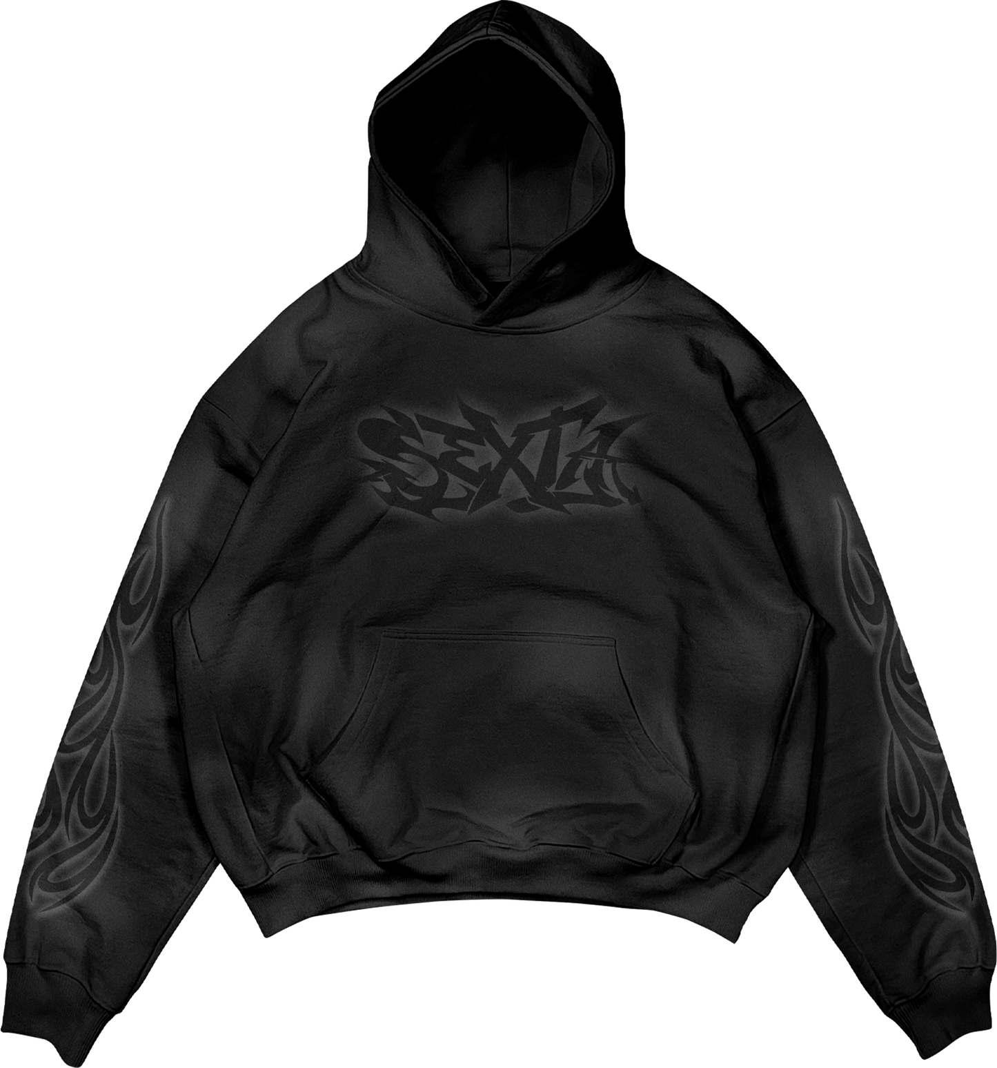 SEXTA AIRBRUSH BLACK HOODIE