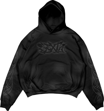 SEXTA AIRBRUSH BLACK HOODIE
